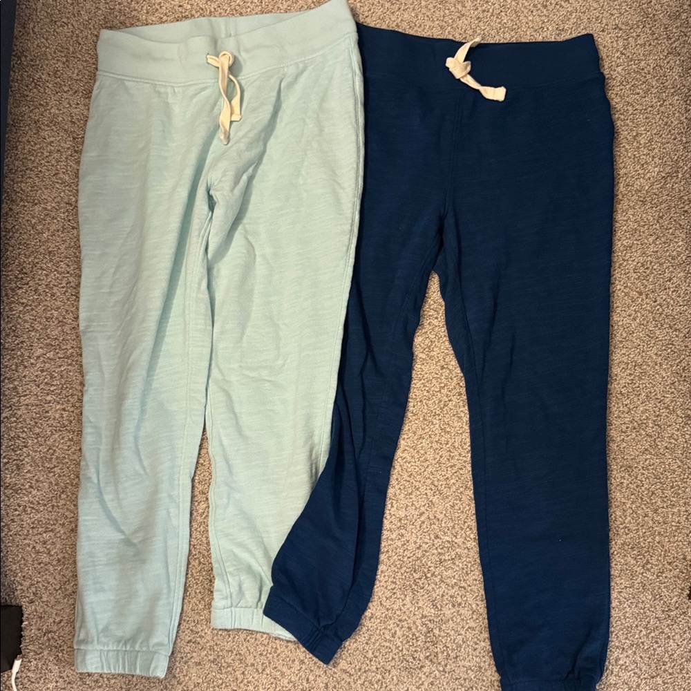 J. Crew Women's Light Mint and Navy Drawstring Joggers